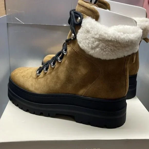 BNIB MARC FISHER LTD PIERSON LUG SOLE BOOTIE TAN 6.5 - Picture 4 of 7